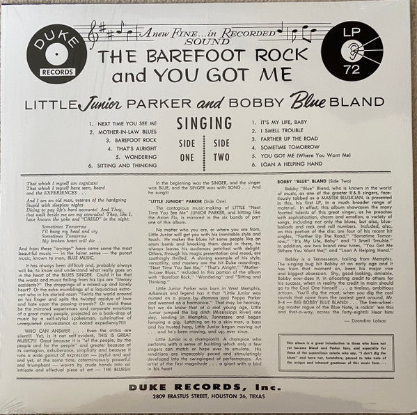 Little Junior Parker, Bobby Bland - The Barefoot Rock And You Got Me (Double Feature) (Vinyl) - Image 2