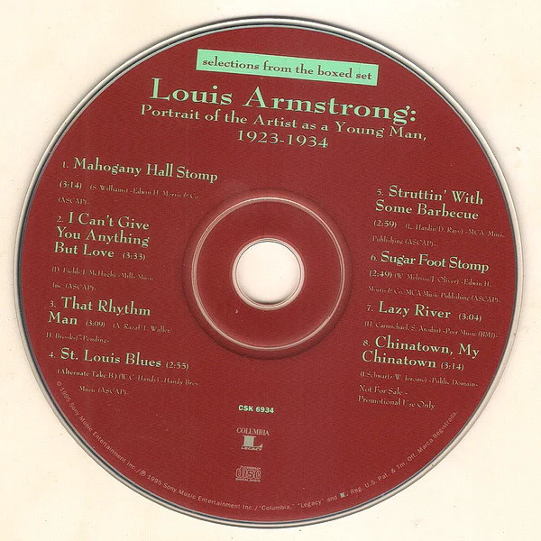 Louis Armstrong - Selection From The Boxed Set: Portrait Of The Artist As A Young Man: 1923-1934  (CD) - Image 3