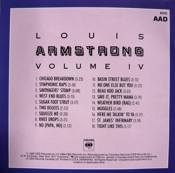Louis Armstrong - Volume IV - Louis Armstrong And Earl Hines (CD) - Image 2