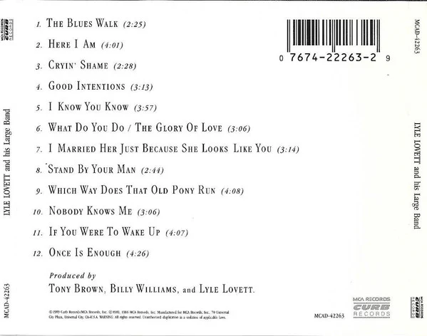 Lyle Lovett And His Large Band - Lyle Lovett And His Large Band (CD) - Image 2
