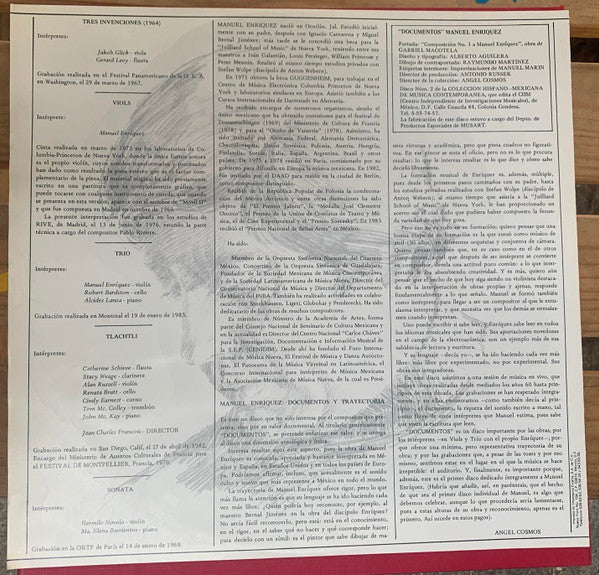 Manuel Enríquez - Documentos  (Vinyl) - Image 2