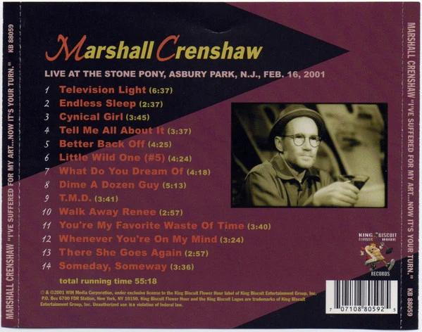 Marshall Crenshaw - I've Suffered For My Art...Now It's Your Turn (CD) - Image 2