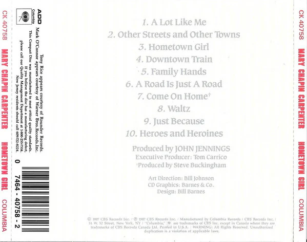 Mary Chapin Carpenter - Hometown Girl (CD) - Image 2