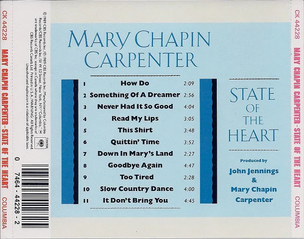 Mary Chapin Carpenter - State Of The Heart (CD) - Image 2