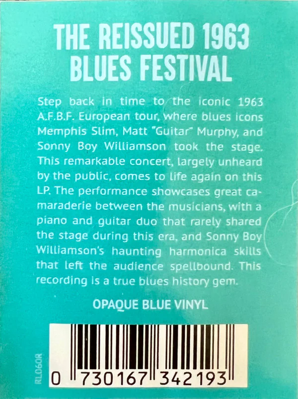 Matt Murphy, Memphis Slim, Sonny Boy Williamson  - The Reissued 1963 Blues Festival (Vinyl) - Image 3