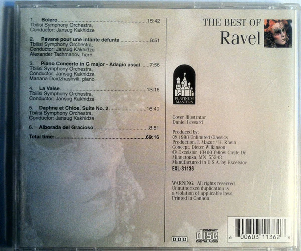Maurice Ravel, Tbilisi Symphony Orchestra - The Great Classics: The Best Of Ravel (CD) - Image 2