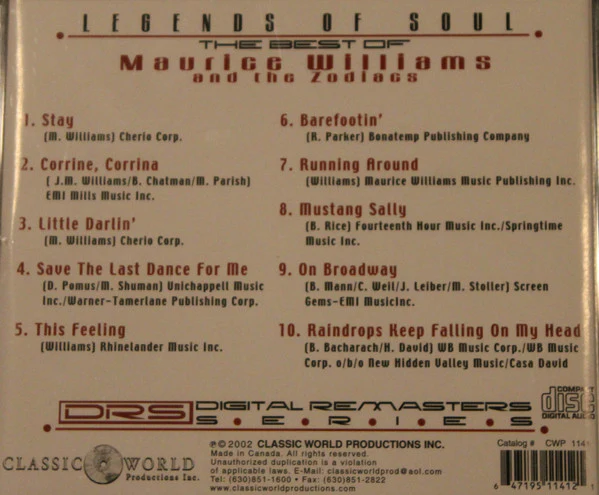 Maurice Williams & The Zodiacs - Stay Legends Of Soul The Best of Maurice Williams & The Zodiacs (CD) - Image 2
