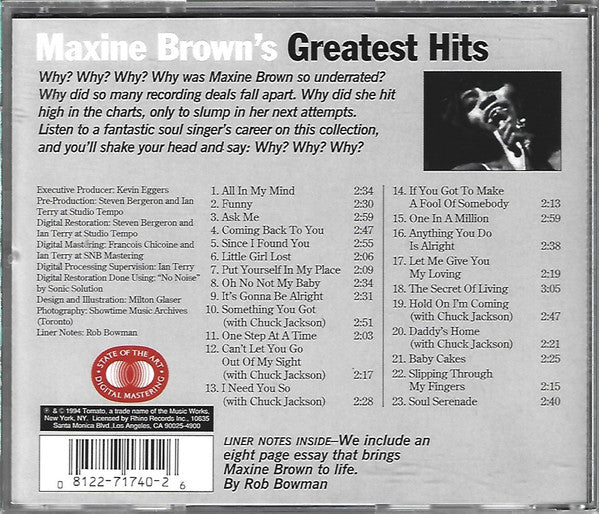 Maxine Brown - Maxine Brown's Greatest Hits (CD) - Image 2