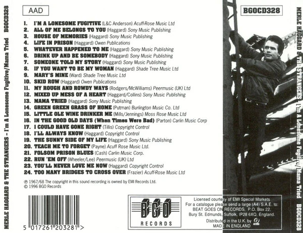 Merle Haggard And The Strangers  - I'm A Lonesome Fugitive/Mama Tried (CD) - Image 2