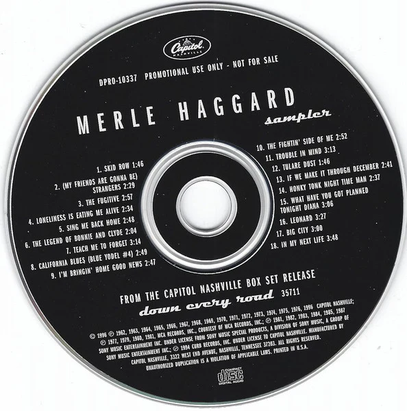 Merle Haggard - Down Every Road Sampler (CD) - Image 4