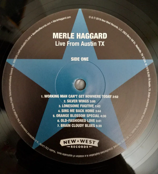 Merle Haggard - Live From Austin TX (1978) (LP, Album, RE) - Image 3