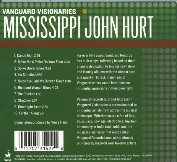Mississippi John Hurt - Vanguard Visionaries: Mississippi John Hurt (CD) - Image 2