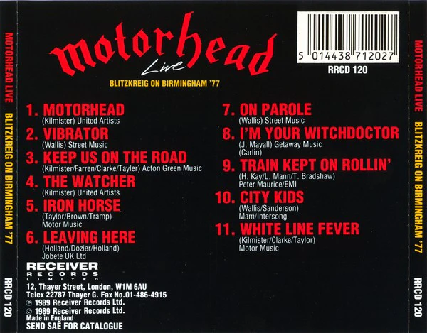 Motorhead - Blitzkreig on Birmingham '77 (CD) - Image 2