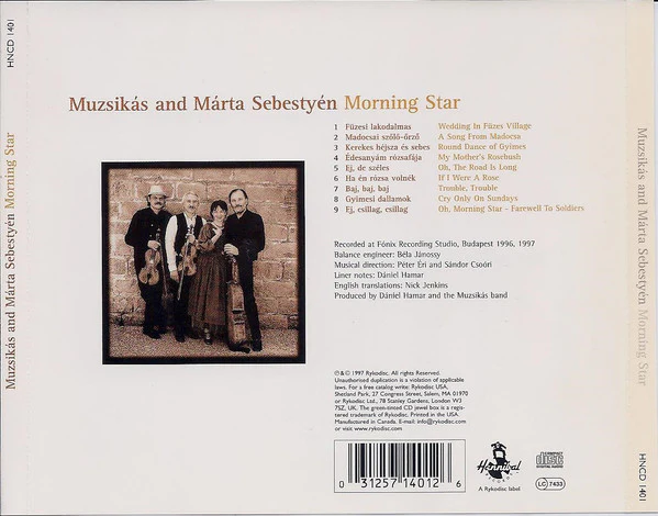 Muzsikás And Márta Sebestyén - Morning Star (CD) - Image 2