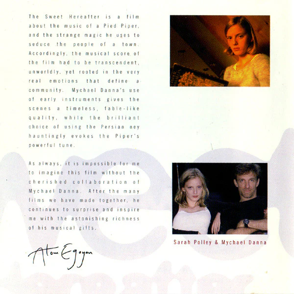 Mychael Danna - The Sweet Hereafter (Original Motion Picture Soundtrack) (CD) - Image 3
