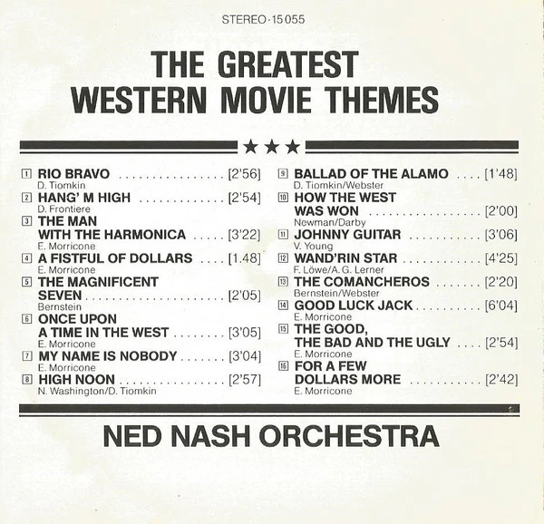 Ned Nash Orchestra - The Greatest Western Movie Themes (CD) - Image 2