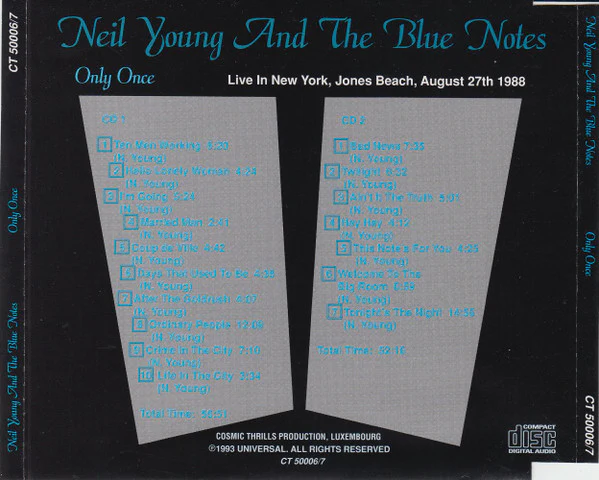Neil Young & The Blue Notes* - Only Once (CD) - Image 2