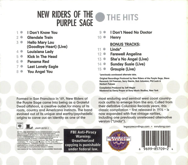 New Riders Of The Purple Sage - The Best Of New Riders Of The Purple Sage (CD) - Image 2