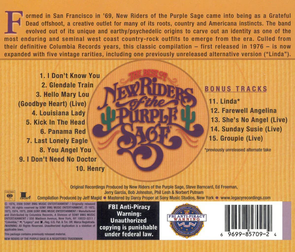 New Riders Of The Purple Sage - The Best Of New Riders Of The Purple Sage (CD) - Image 5