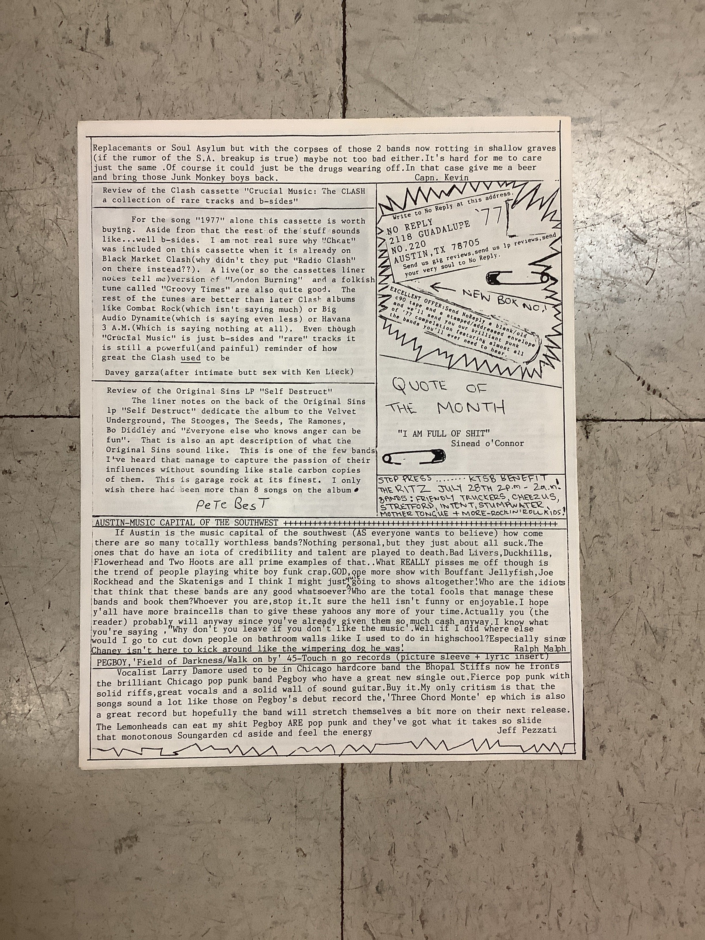 "No Reply" Fanzine - July 1991 - Image 2