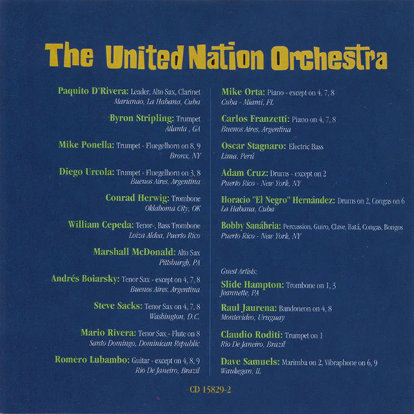 Paquito D'Rivera & The United Nation Orchestra - A Night In Englewood (CD) - Image 2