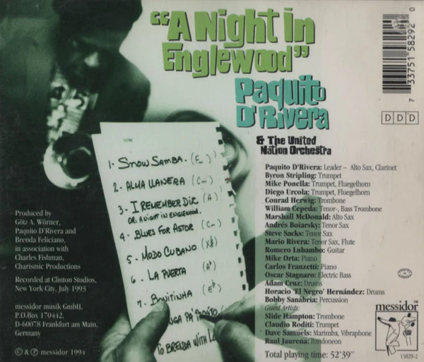Paquito D'Rivera & The United Nation Orchestra - A Night In Englewood (CD) - Image 3