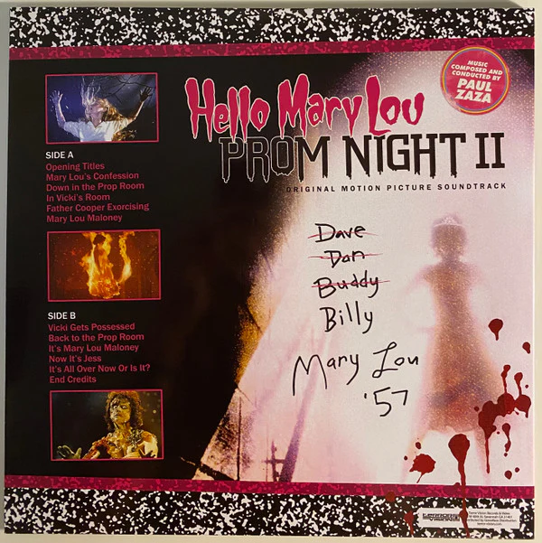 Paul Zaza - Hello Mary Lou: Prom Night II (Original Motion Picture Soundtrack) (Vinyl) - Image 2