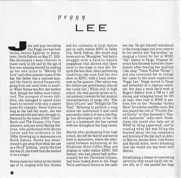 Peggy Lee - The Capitol Collector's Series (Volume 1, The Early Years) (CD) - Image 5