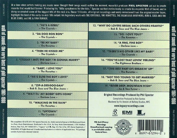 Phil Spector - Wall Of Sound: The Very Best Of Phil Spector 1961-1966 (CD) - Image 2