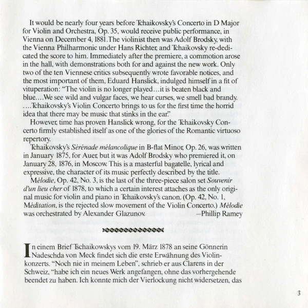 Pinchas Zukerman, Pyotr Ilyich Tchaikovsky, Israel Philharmonic Orchestra, Zubin Mehta - Violin Concerto • Mélodie • Sérénade mélancolique (CD) - Image 4