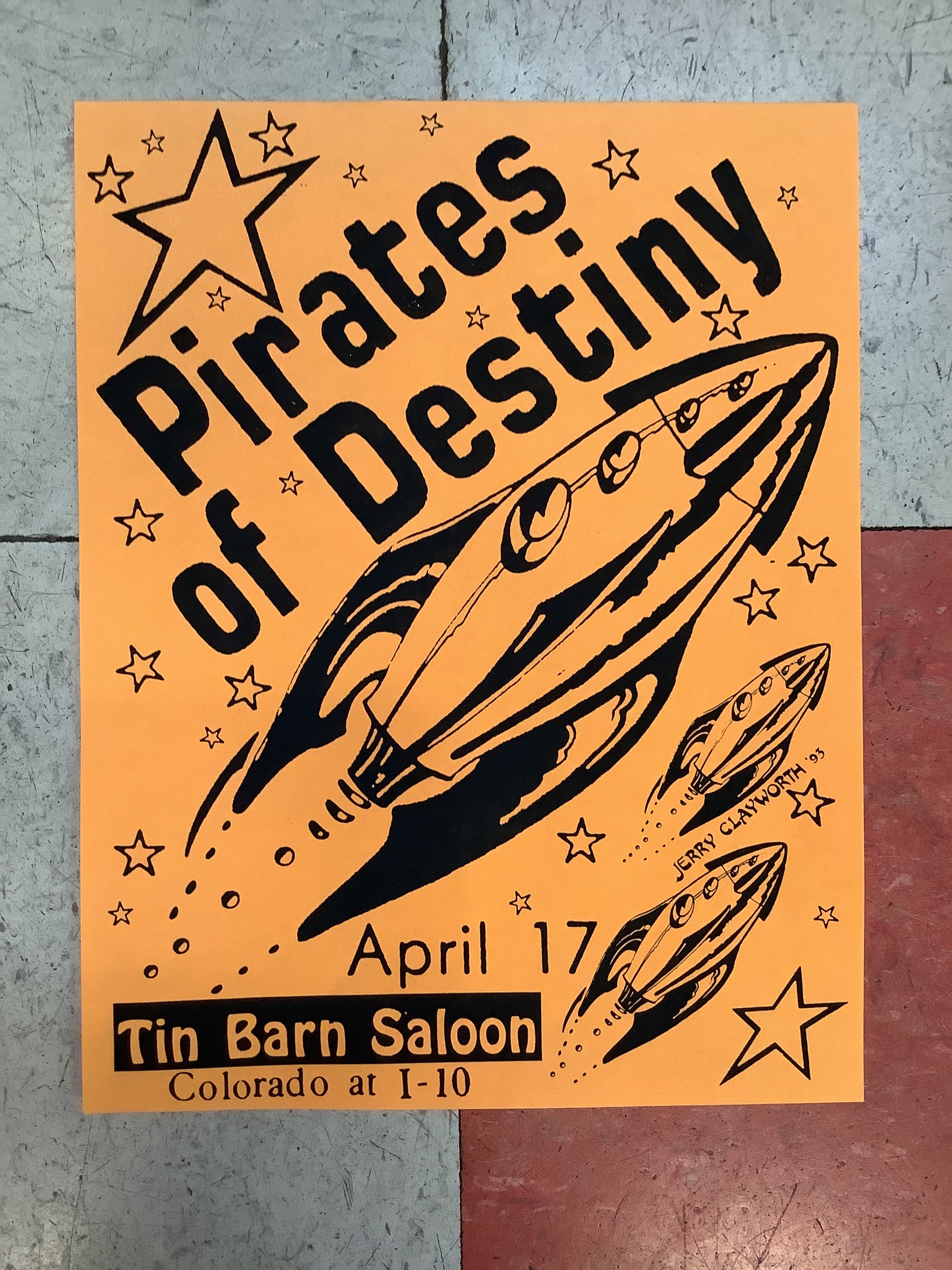 Pirates of Destiny at Tin Barn Saloon - 1993 (Poster)