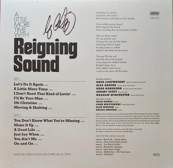 Reigning Sound - A Little More Time With (Vinyl) - Image 2