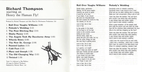 Richard Thompson - Henry The Human Fly (CD) - Image 2