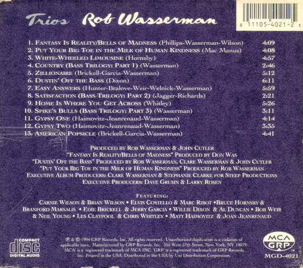 Rob Wasserman - Trios (CD) - Image 2