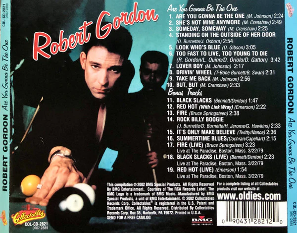 Robert Gordon  - Are You Gonna Be The One  (CD) - Image 2