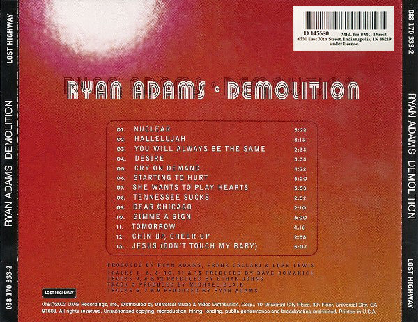 Ryan Adams - Demolition (CD) - Image 2