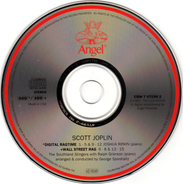 Scott Joplin, Joshua Rifkin, The Southland Stingers - Digital Ragtime: Wall Street Rag (CD) - Image 3