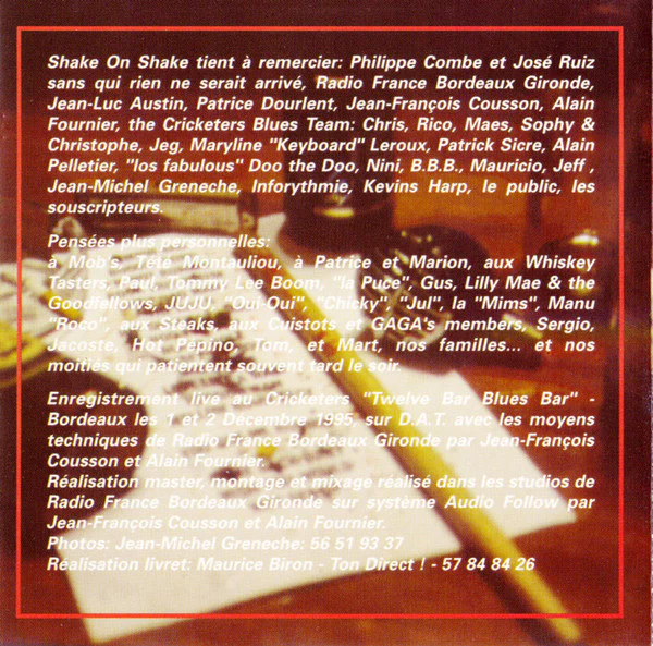 Shake On Shake - Shake It ! Live At The Cricketers (CD) - Image 2