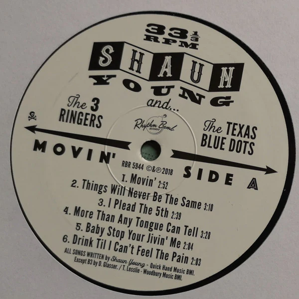 Shaun Young And The 3 Ringers, The Texas Blue Dots - Movin' (Vinyl) - Image 3