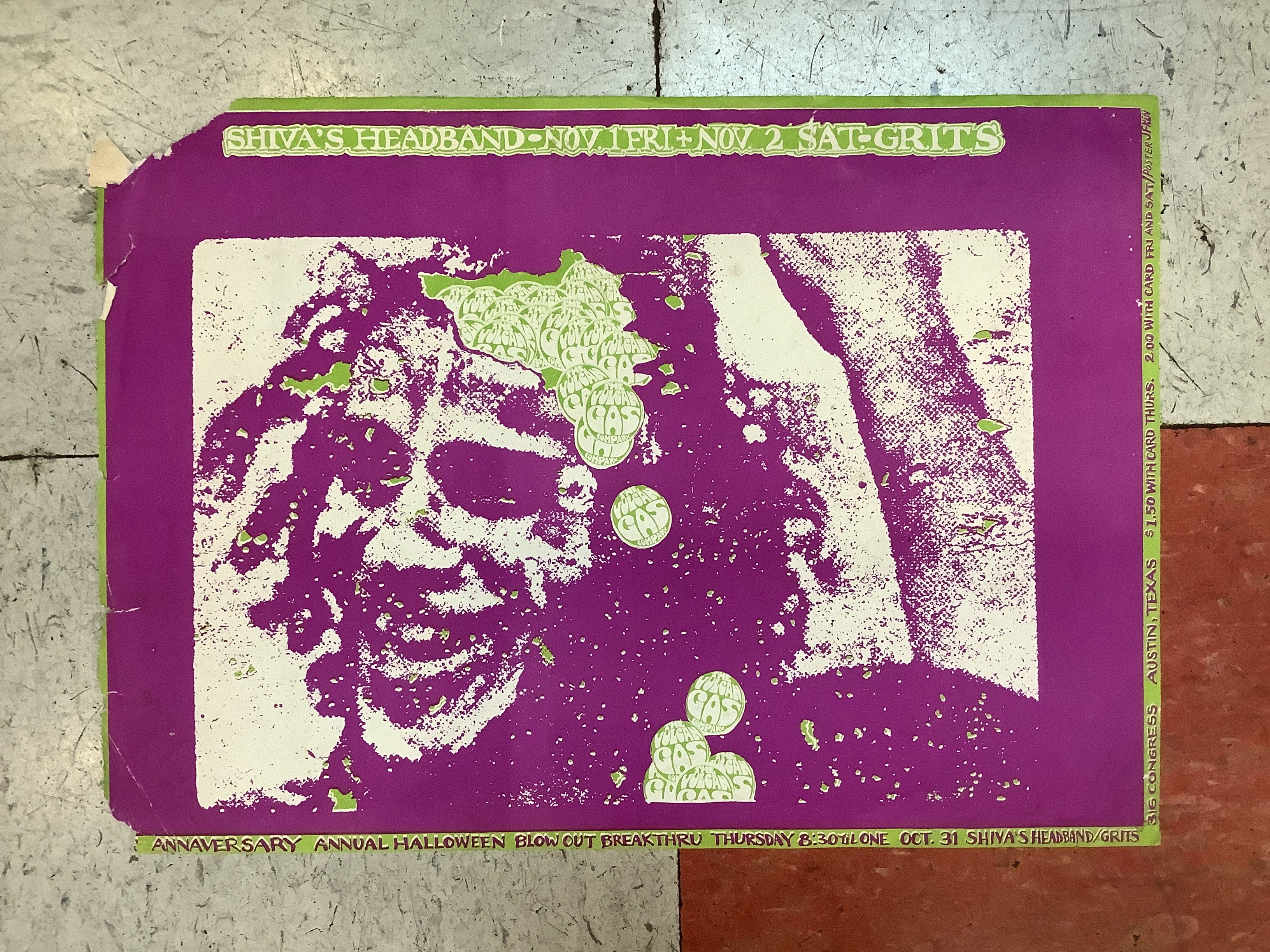 Shiva's Headband and Grits at The Vulcan Gas Company - 1968 (Poster)