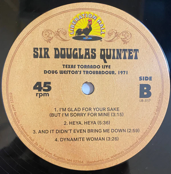 Sir Douglas Quintet - Texas Tornado Live - Doug Weston's Troubadour, 1971 (Vinyl) - Image 4