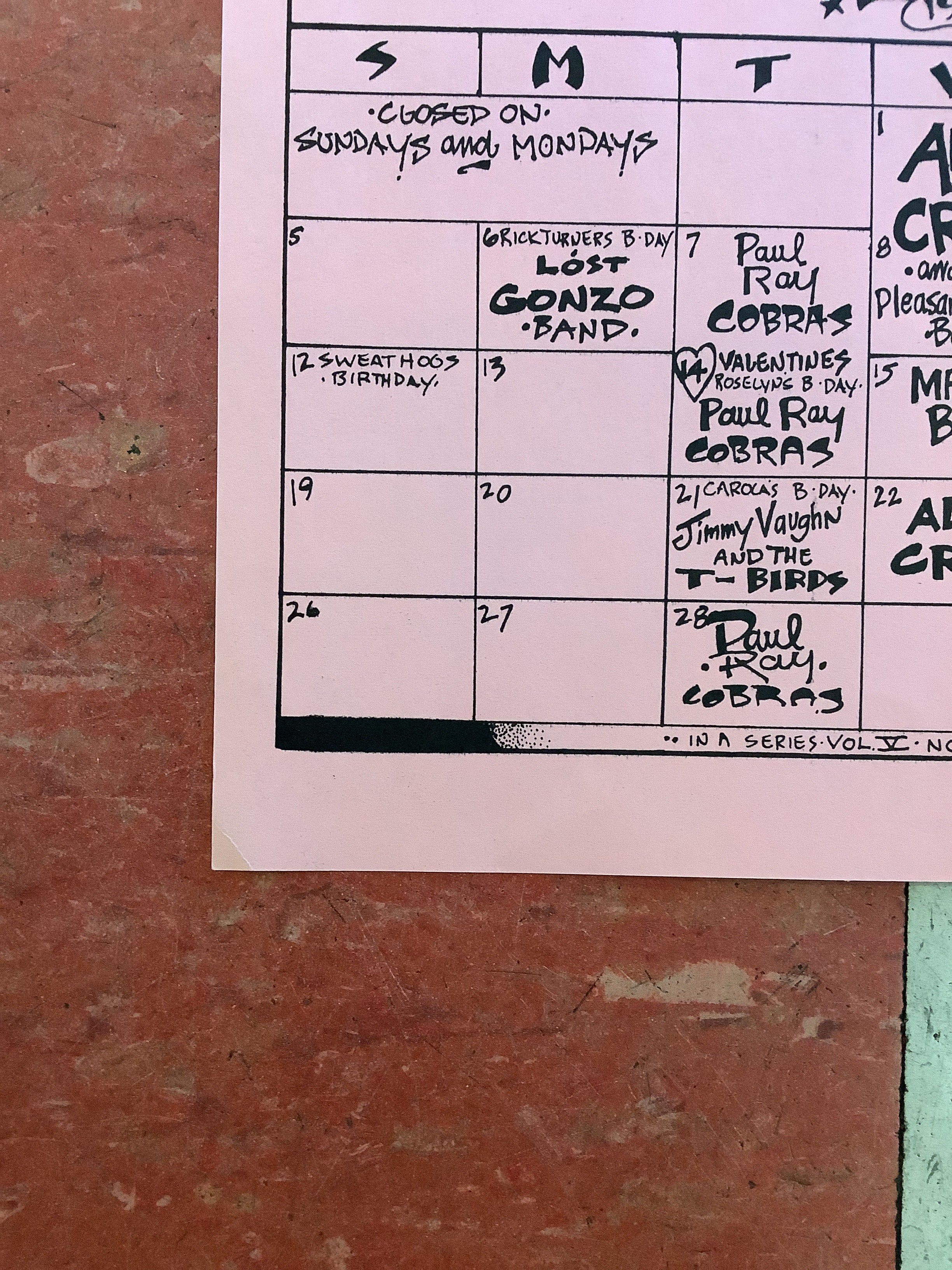 Soap Creek Saloon February Calendar - 1978 (Poster) - Image 5