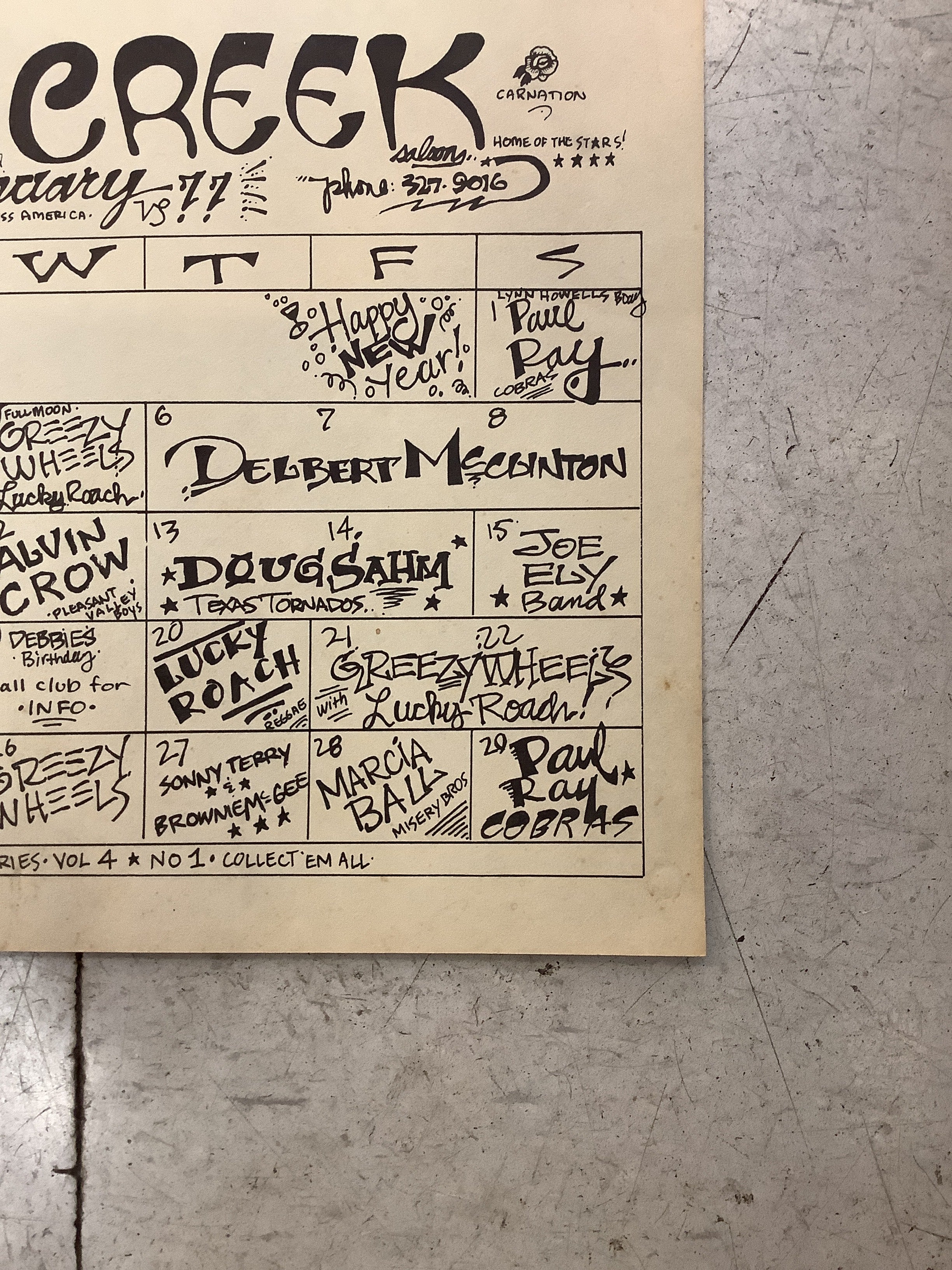 Soap Creek Saloon January Calendar - 1977 (Poster) - Image 4