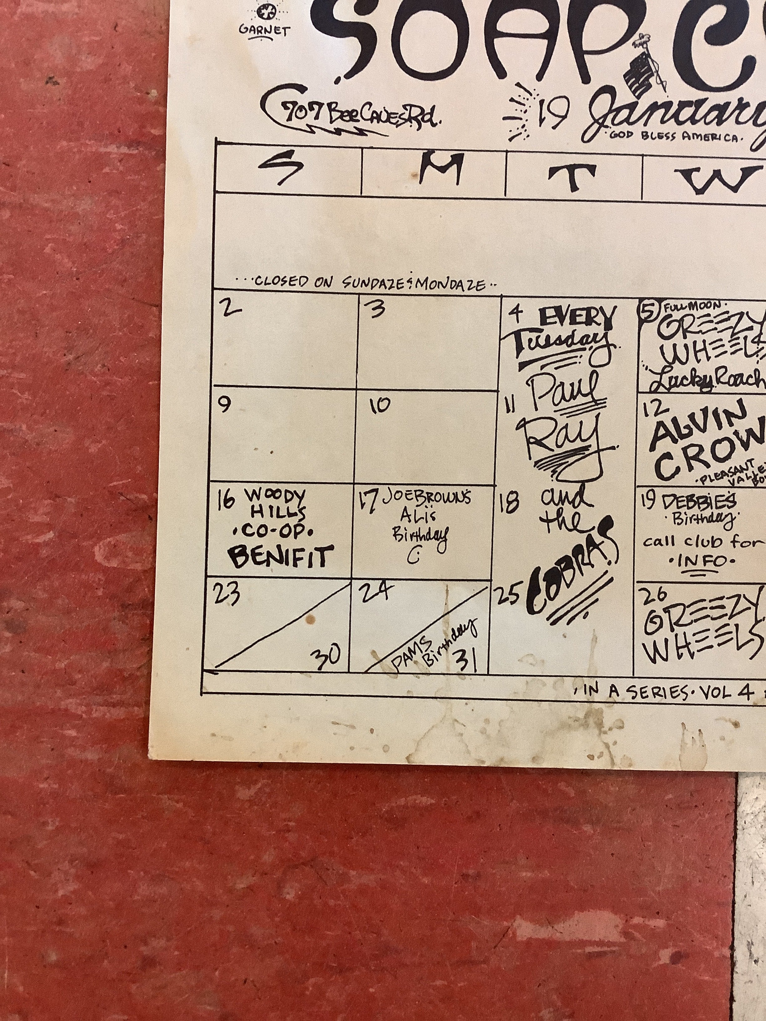Soap Creek Saloon January Calendar - 1977 (Poster) - Image 5