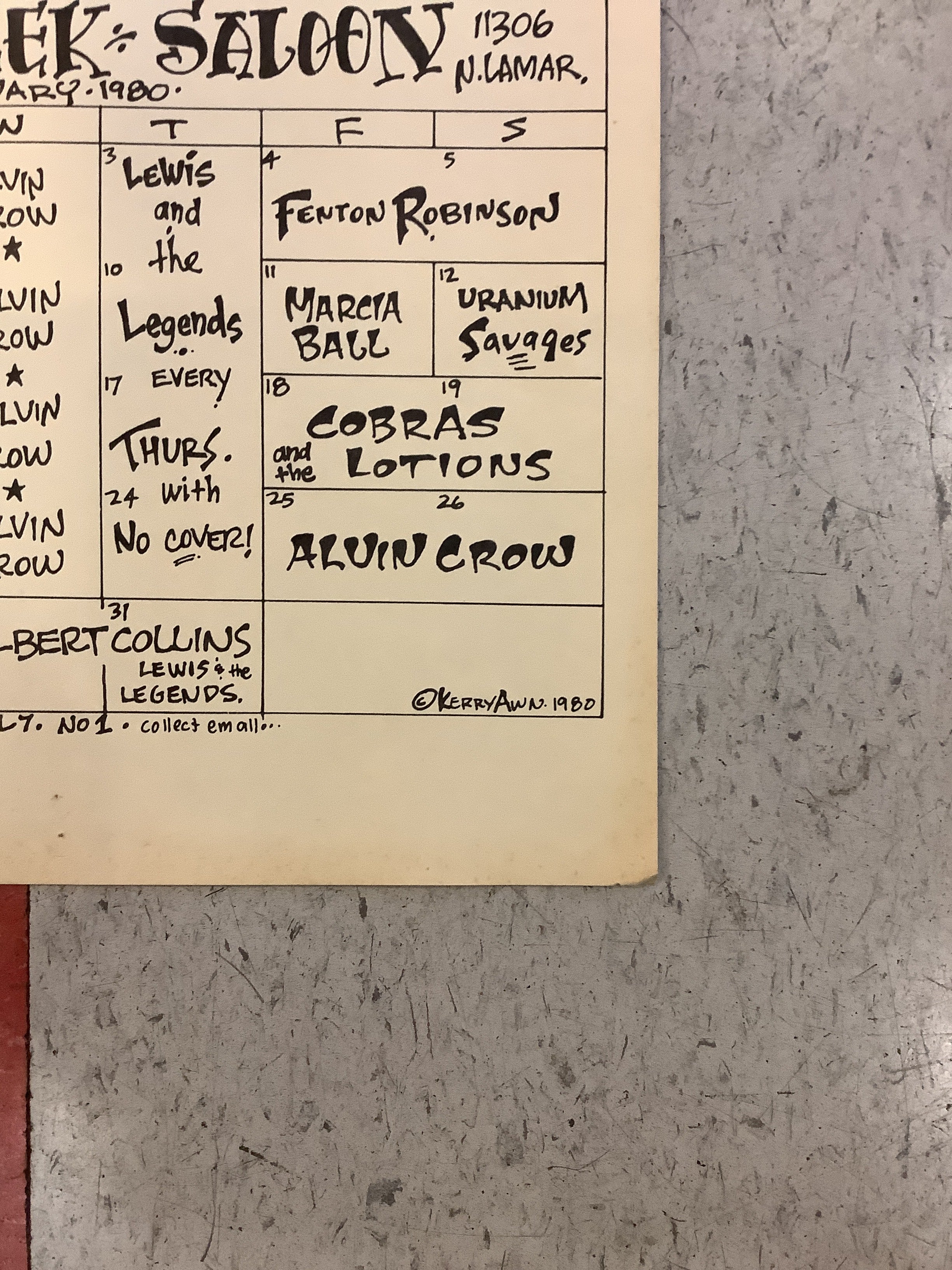 Soap Creek Saloon January Calendar - 1980 (Poster) - Image 4