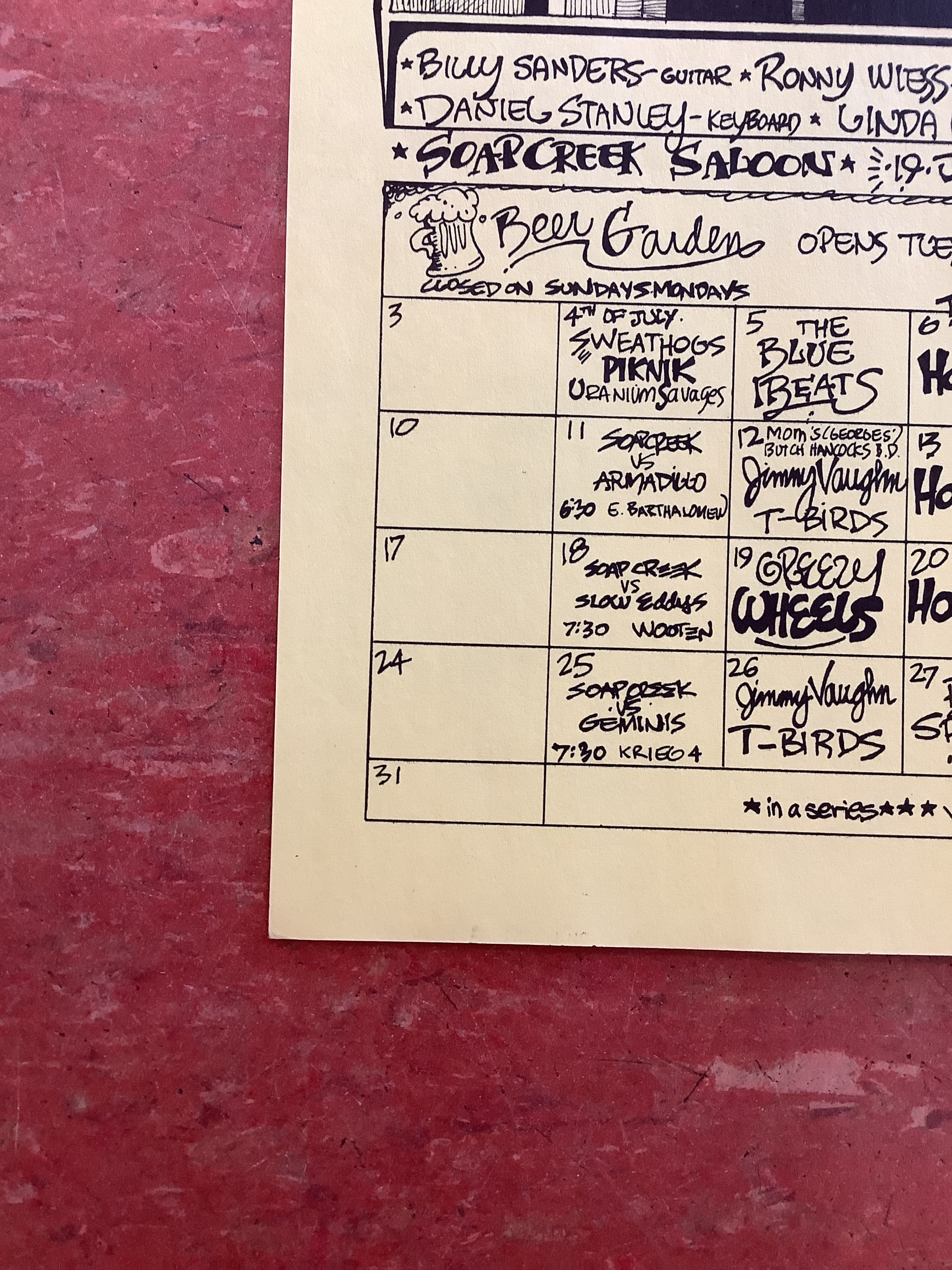 Soap Creek Saloon July Calendar - 1977 (Poster) - Image 5