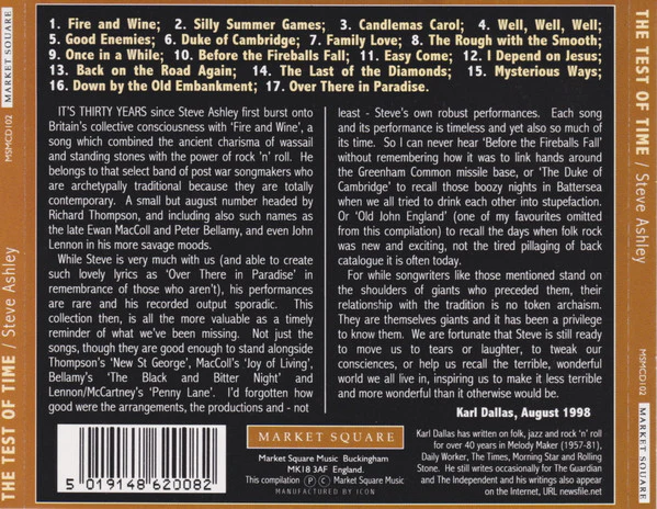 Steve Ashley - The Test Of Time (CD) - Image 2