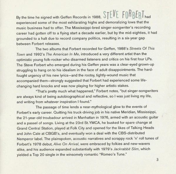 Steve Forbert - Rock While I Can Rock: The Geffen Years (CD) - Image 5