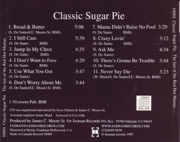 Sugar Pie DeSanto - Classic Sugar Pie (CD) - Image 2