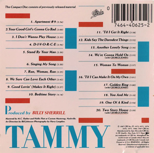 Tammy Wynette - Anniversary: Twenty Years Of Hits (CD) - Image 2